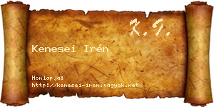 Kenesei Irén névjegykártya