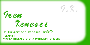 iren kenesei business card